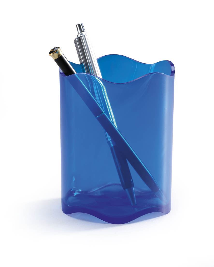 Durable TREND Pen Pot Pencil Holder Desk Tidy Organizer Cup | Blue