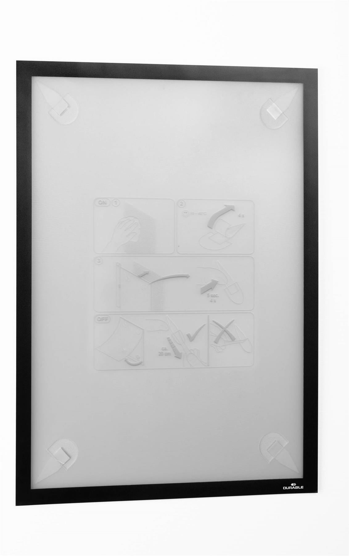 Durable DURAFRAME Wallpaper Self Adhesive Magnetic Signage Frame | A3 Black