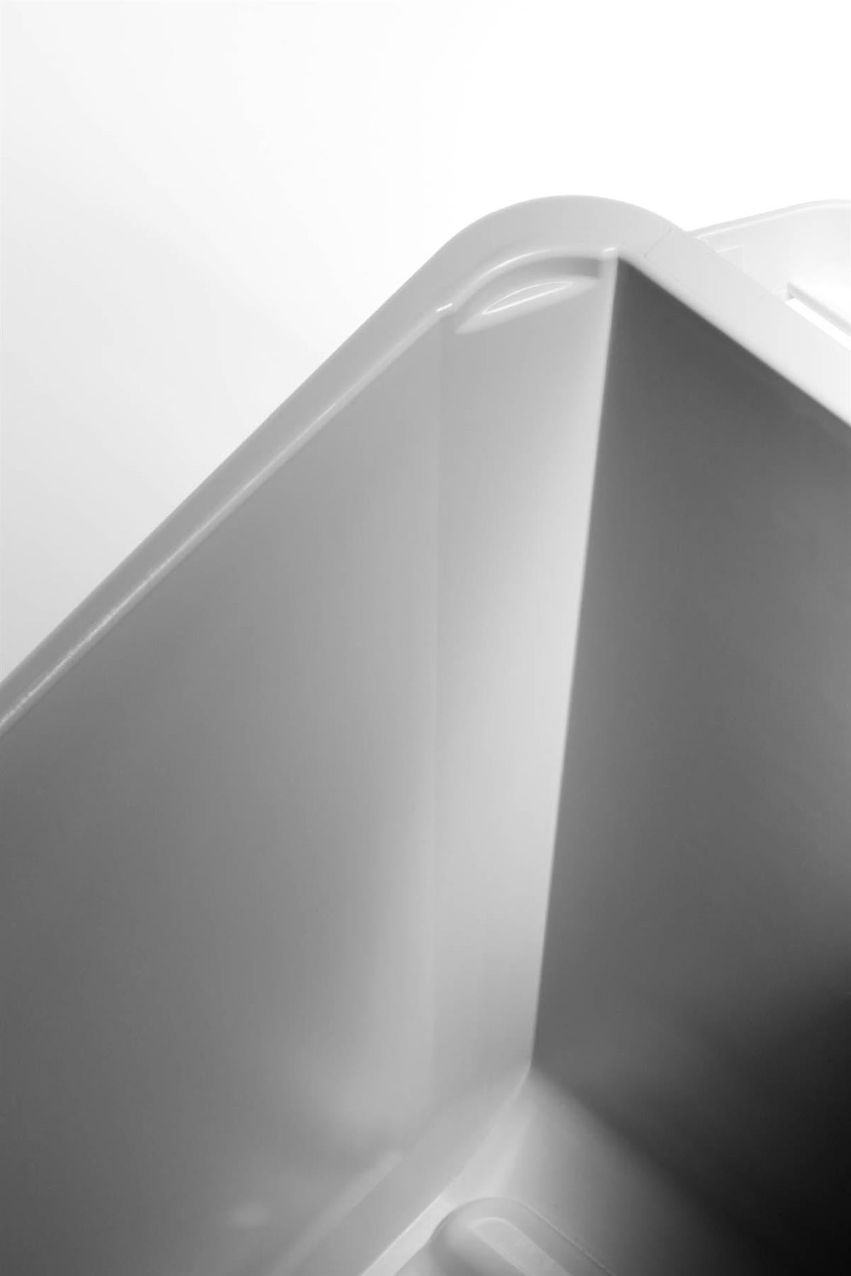 Durable DURABIN Grey Recycling Bin w/ Yellow Hinged Lid + Black Duraframe | 60L