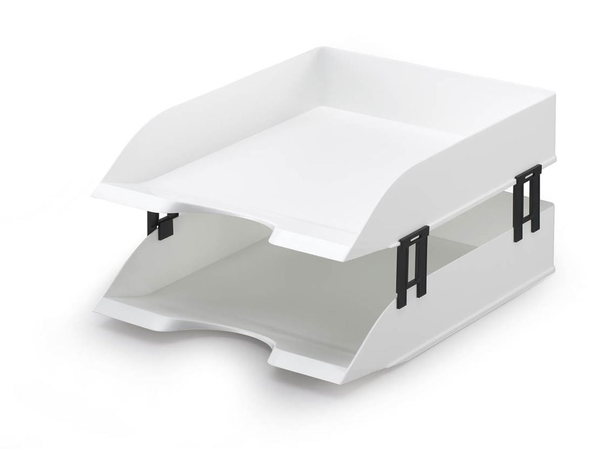 Durable Recycled Plastic Letter Tray Risers Spacers | Black