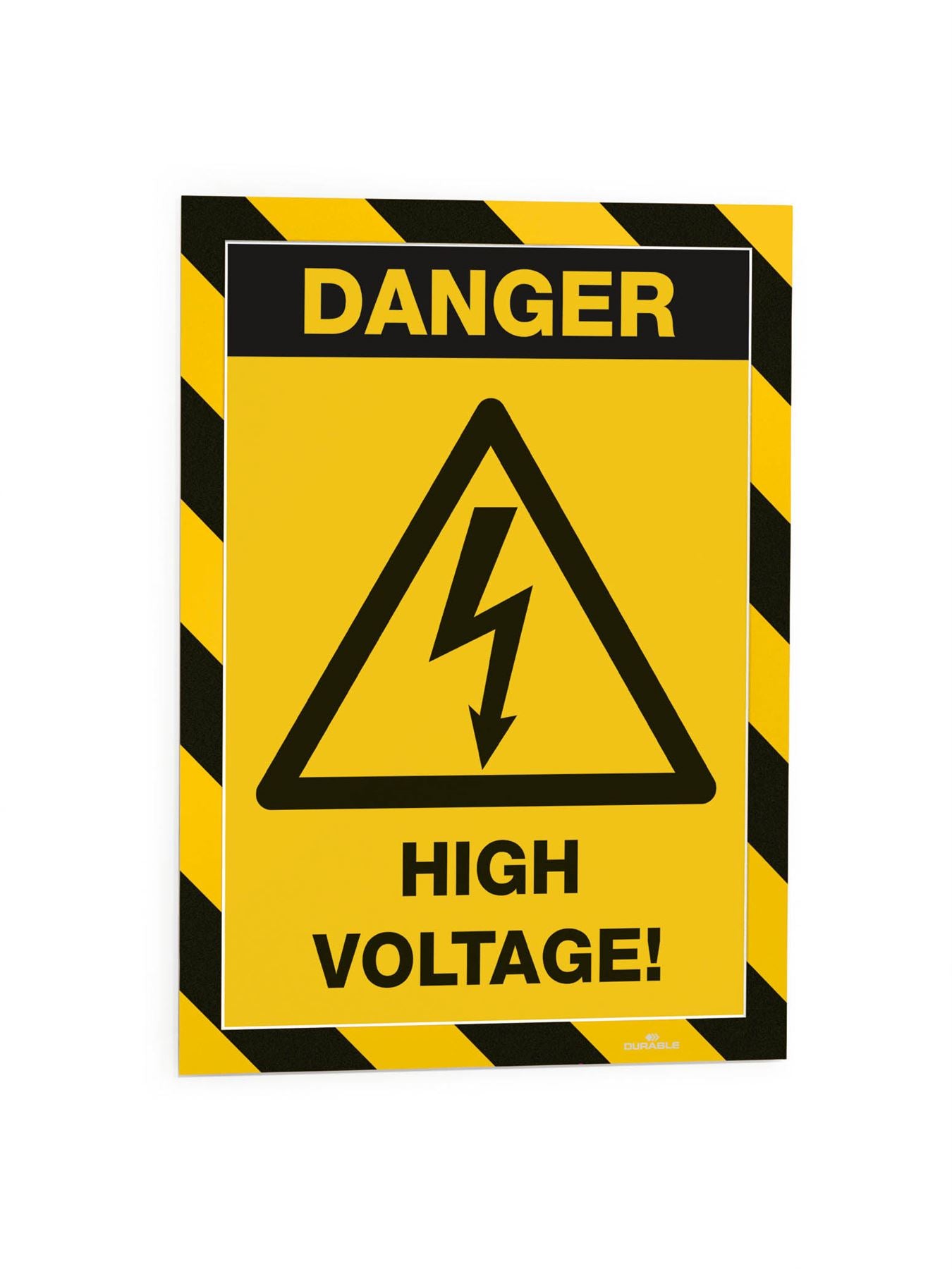 Durable DURAFRAME Magnetic Signage Hazard Frame | 5 Pack | A4 Yellow & Black