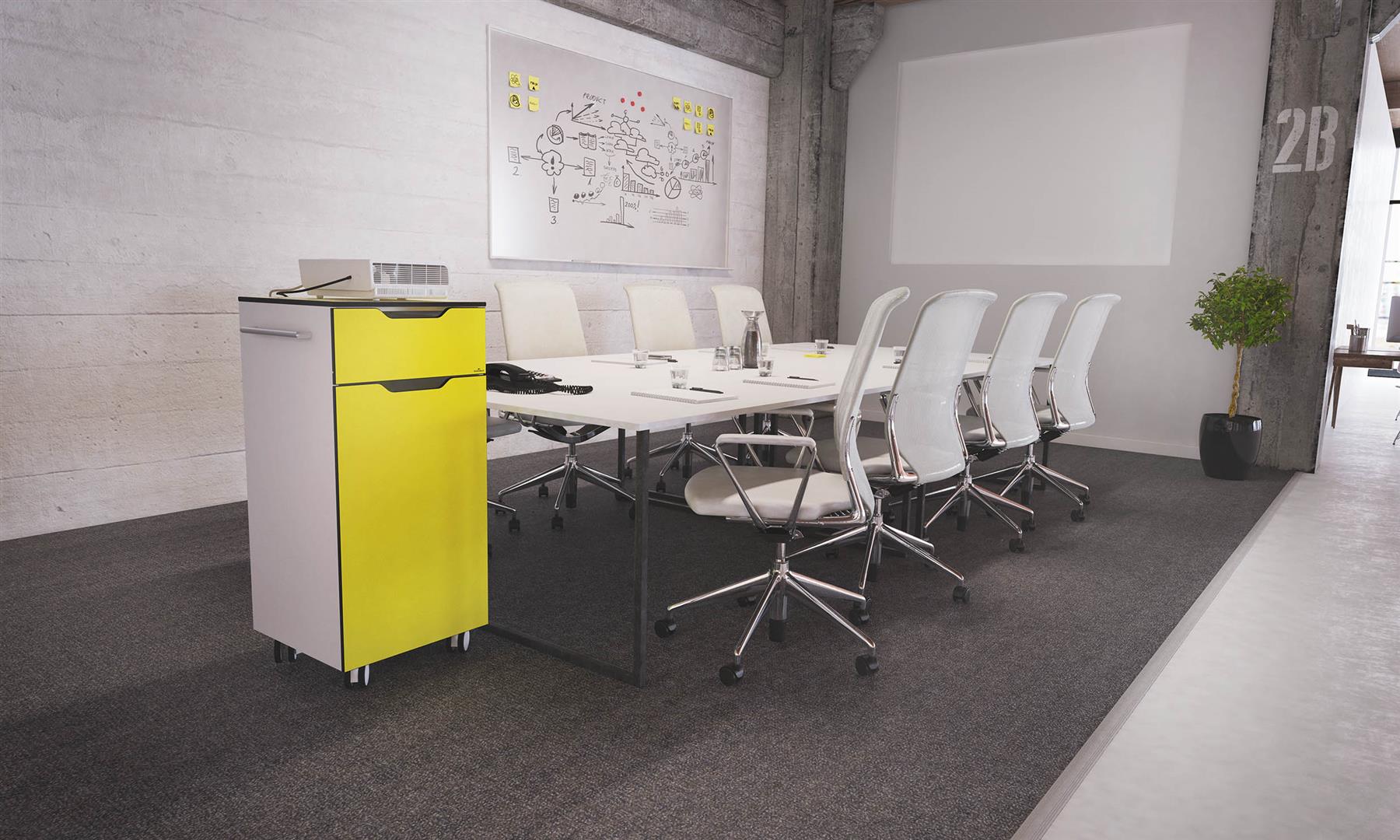 Durable QUARO ADVANCED | Multi-Function Office Trolley | Yellow