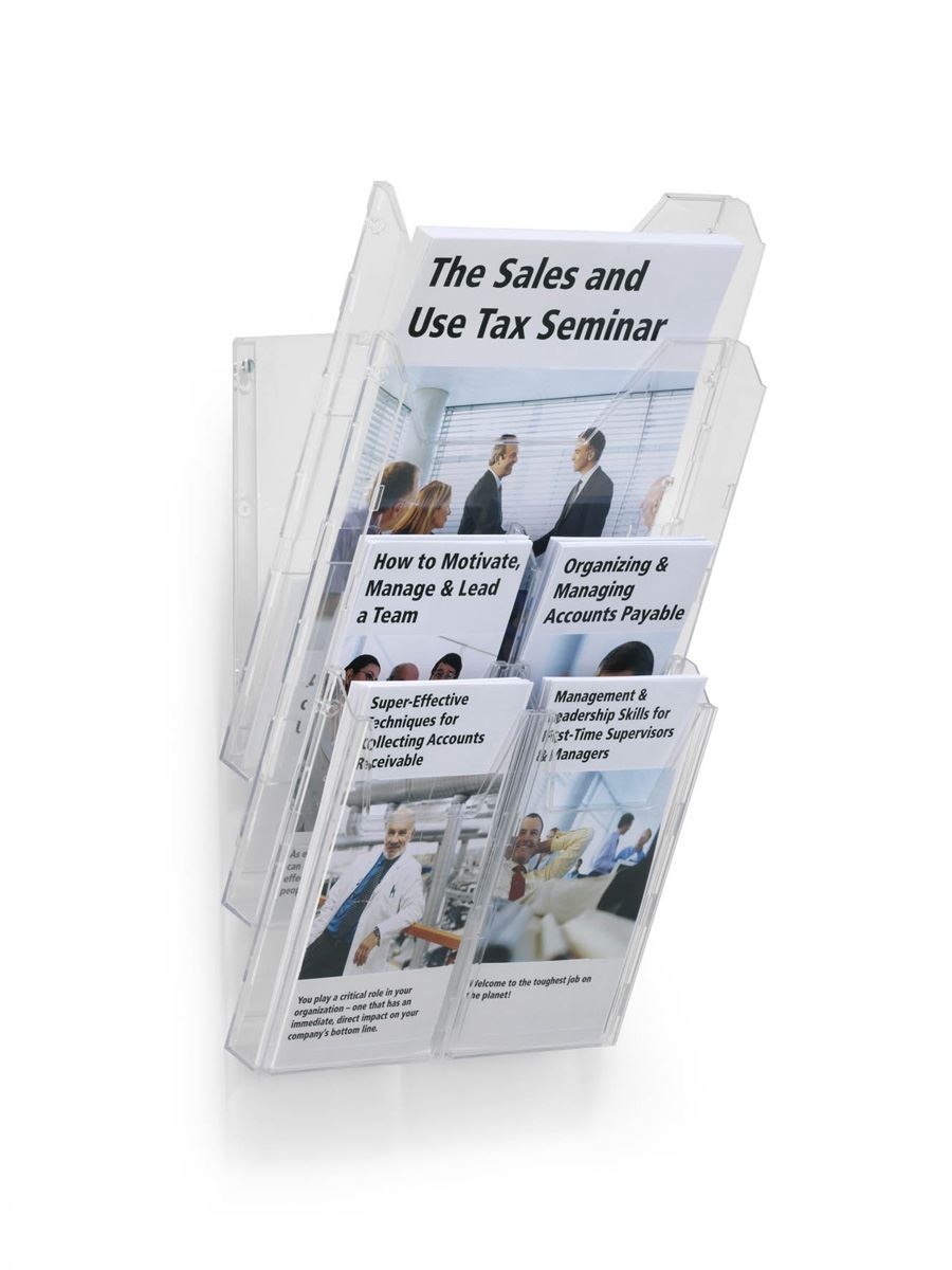 Durable COMBIBOXX 5 Literature Tray| Stand & Wall | A4 & 1/3 A4 Portrait | Clear