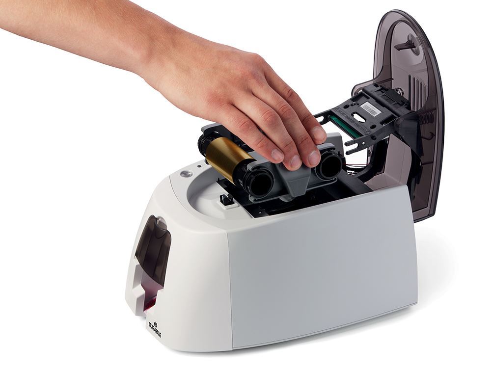 Durable DURACARD ID 300 ID Name Badge Card Printer | with Ribbon and 100 Cards