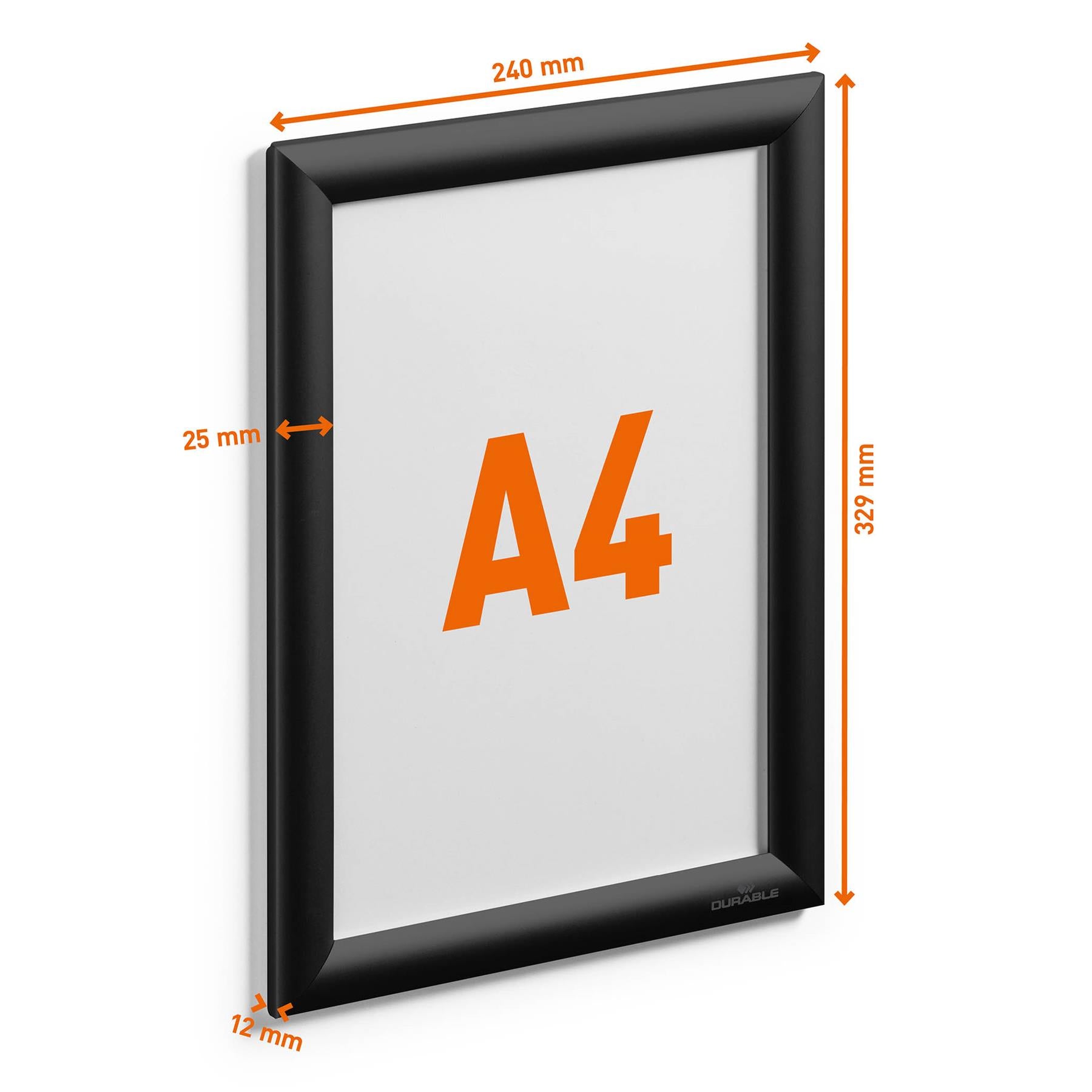 Durable Aluminium Snap Frame Retail Clip Poster Holder Notice Board | A4 Black