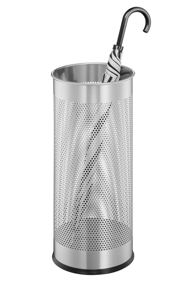 Durable Modern Perforated Steel Umbrella Stand | 29 Litre Silver