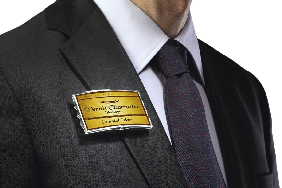 Durable CONVEX Clip & Pin Name Tag Badge Holders + Inserts | 25 Pack | 40 x 75mm