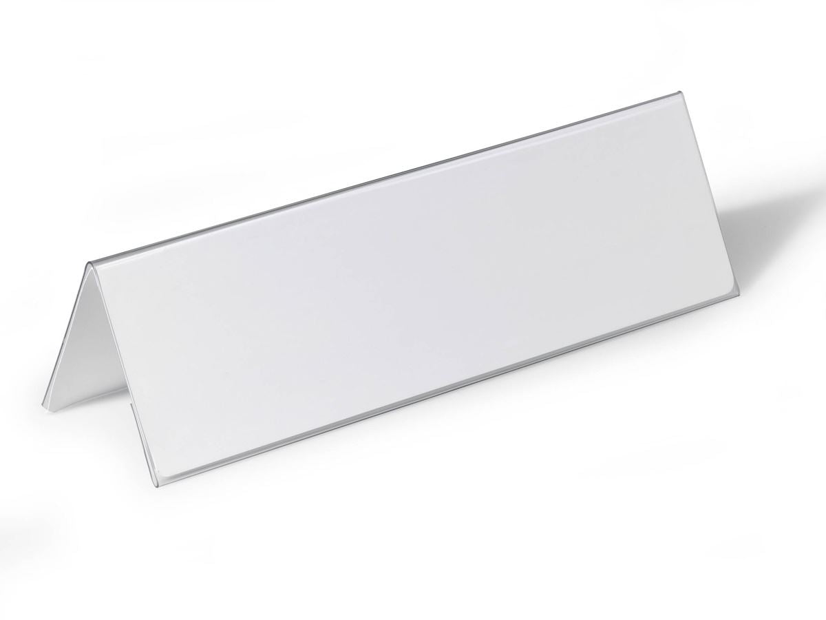 Durable Clear Plastic Table Place Name Holders and Inserts | 25 Pack | 105x297mm