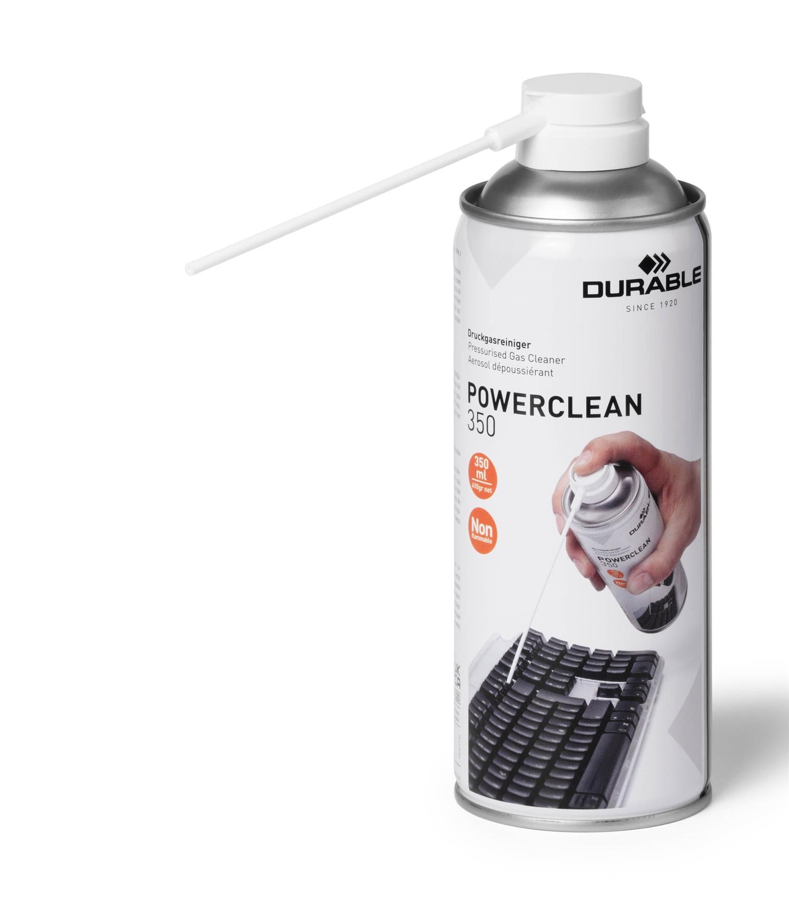 Durable POWERCLEAN Non-Flammable Compressed Air Duster PC Cleaner Can | 350ml