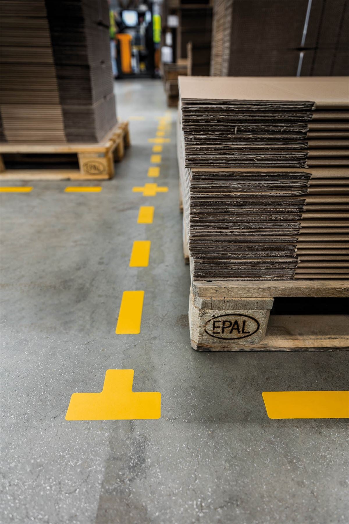 Durable Heavy Duty Adhesive Floor Marking Cross Shape | 10 Pack | Yellow