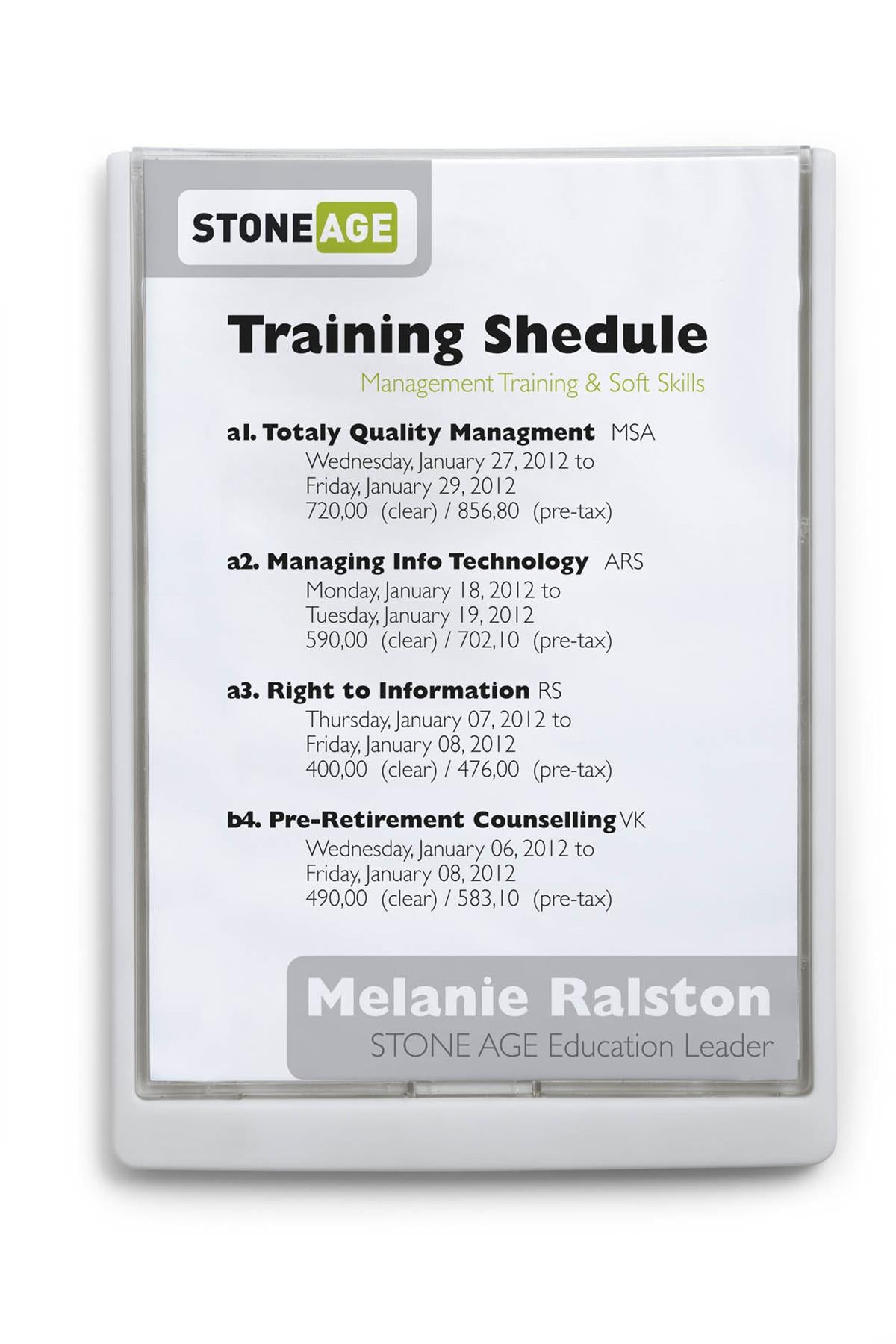 Durable Adhesive CLICK SIGN Wall Mounted Door Sign Holder | A4 | White