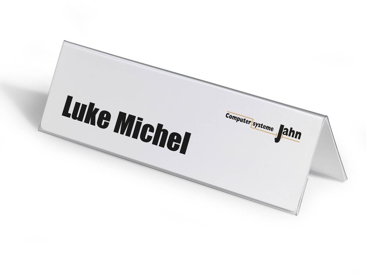 Durable Clear Plastic Table Place Name Holders and Inserts | 25 Pack | 105x297mm
