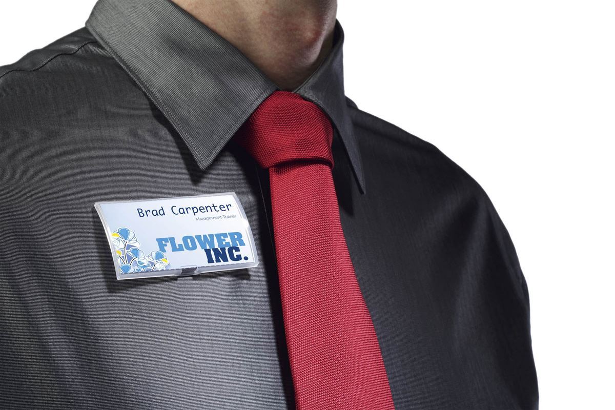 Durable CLICK FOLD Magnet Name Tag Badge Holders + Inserts | 25 Pack | 40 x 75mm