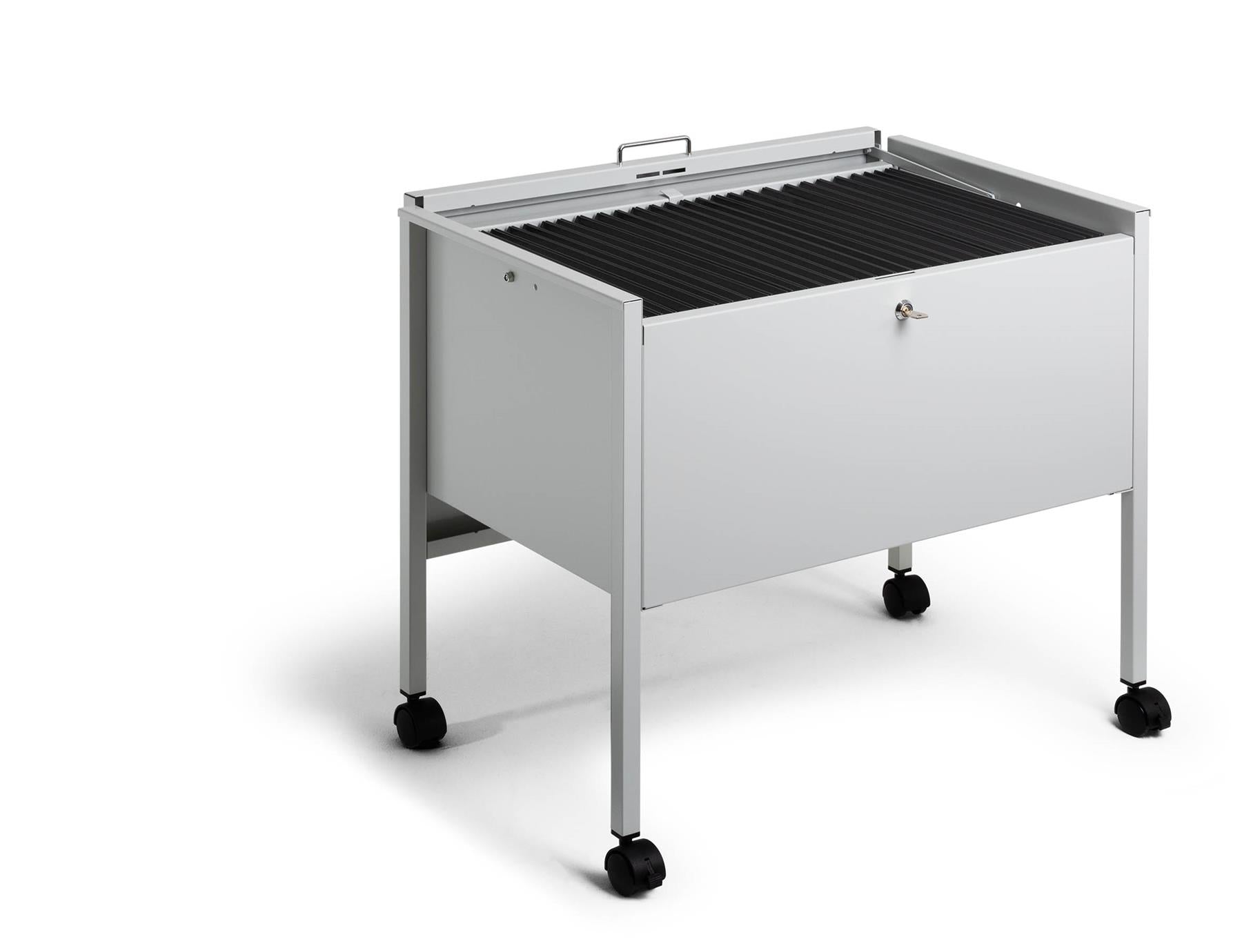 Durable ECO Locking Lid Suspension File Trolley | for 80 A4 Folders | Grey