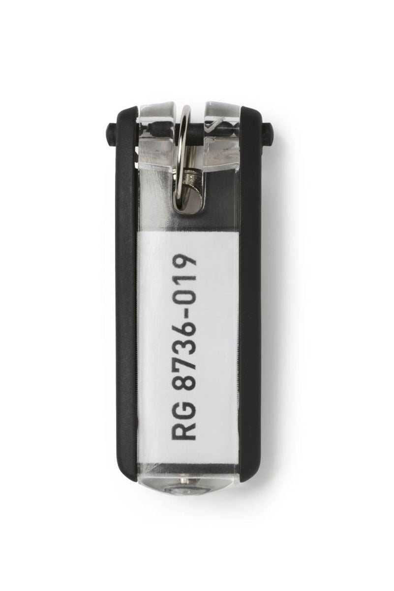 Durable Key Clips Organisational Label Hooks | 6 Pack | Black