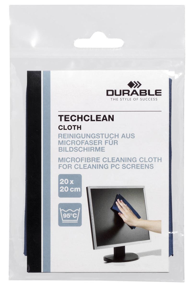 Durable TECHCLEAN Premium Microfibre Cleaning Cloth | Glasses & Screens | Blue