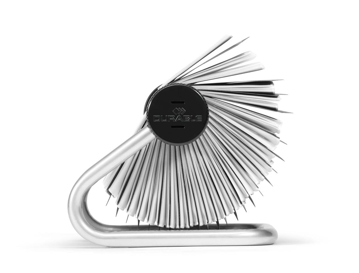 Durable VISIFIX 400 Card Rotary Business Card Holder File | A-Z Index | Silver