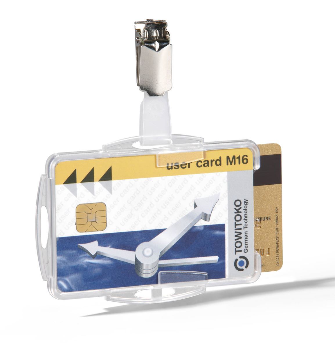 Durable DUO 2 Card Security Pass ID Badge Holders with Clip | 25 Pack | Clear