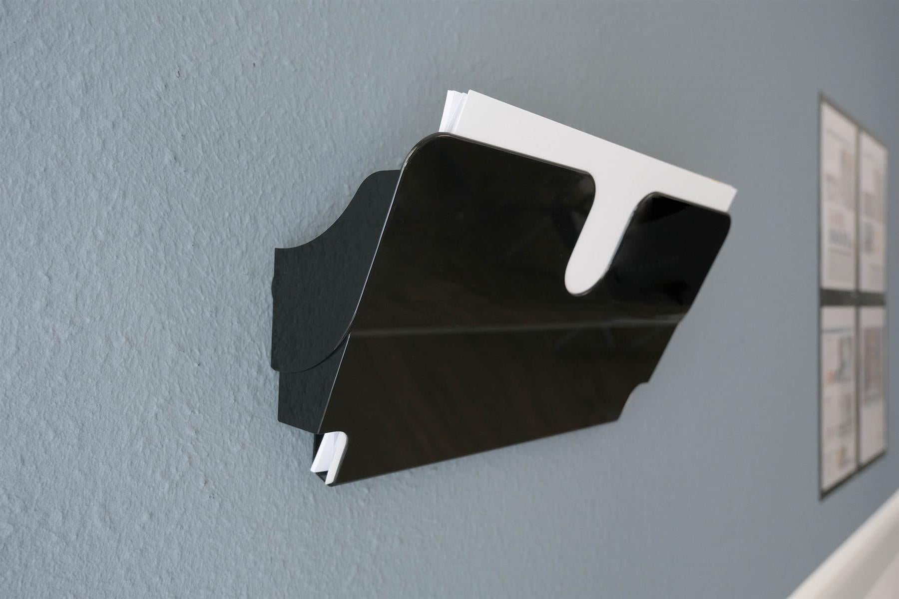 Durable A4 Magnetic Literature Holder | Wall-Mounted Display | FLEXIPLUS | Black