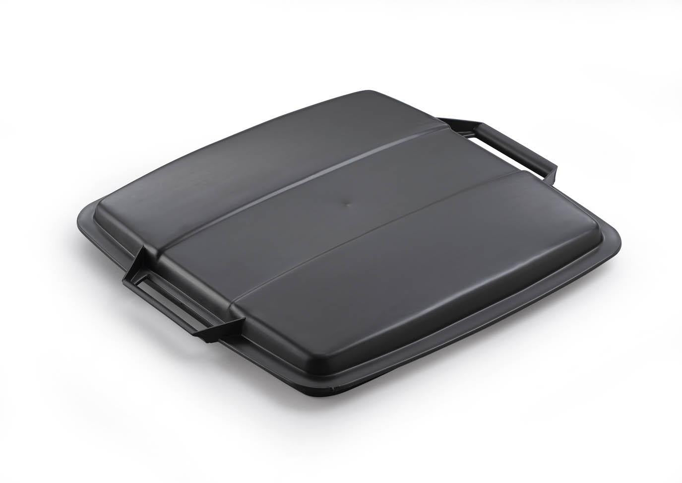 Durable DURABIN ECO Strong Square Black Recycling Bin + Black ECO Lid | 90L