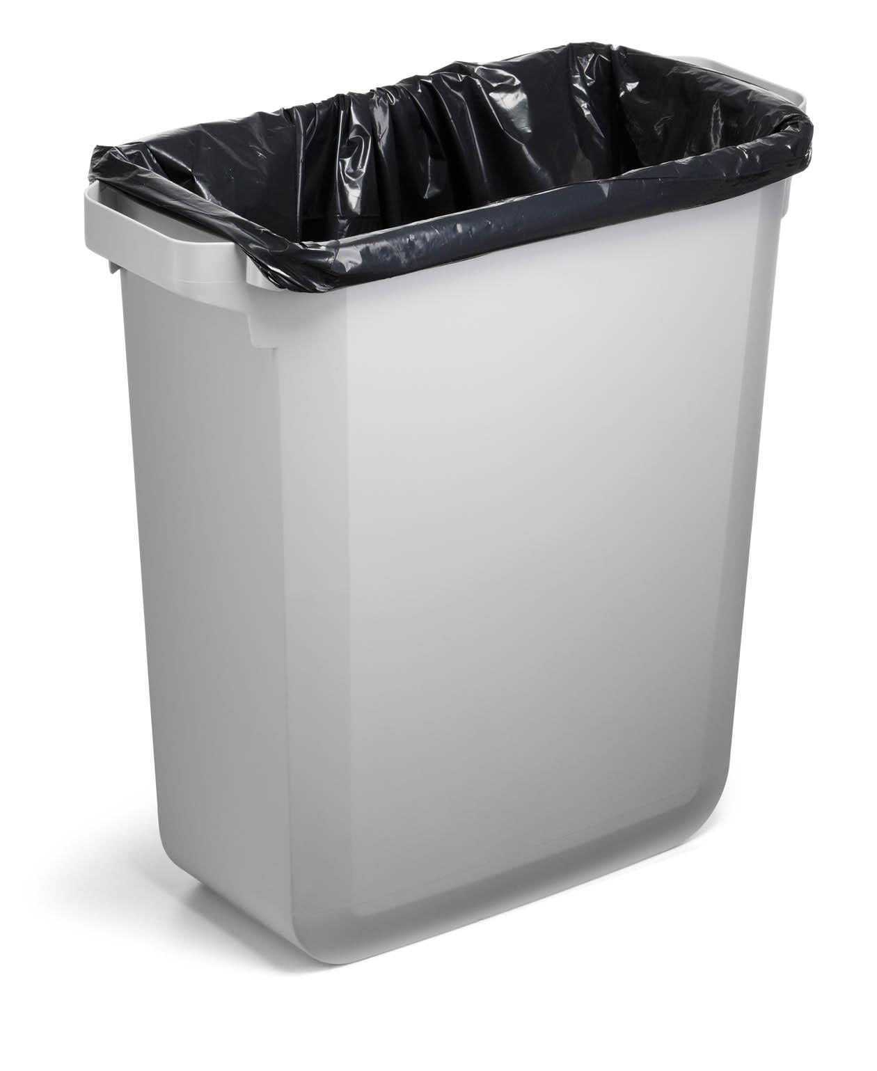 Durable DURABIN ECO Recycled Black Rectangular Recycling Bin + Grey Lid | 60L