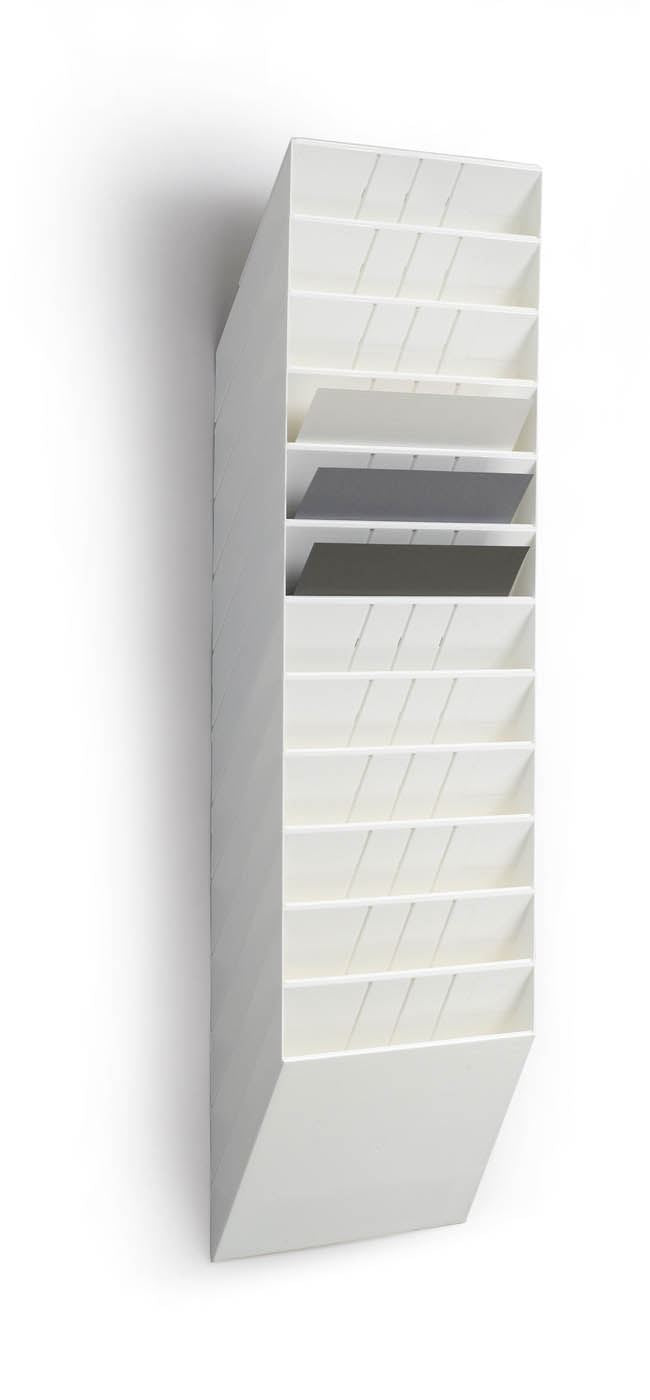 Durable FLEXIBOXX 12 Wall Mounted Literature Tray | A4 Landscape Holder | White