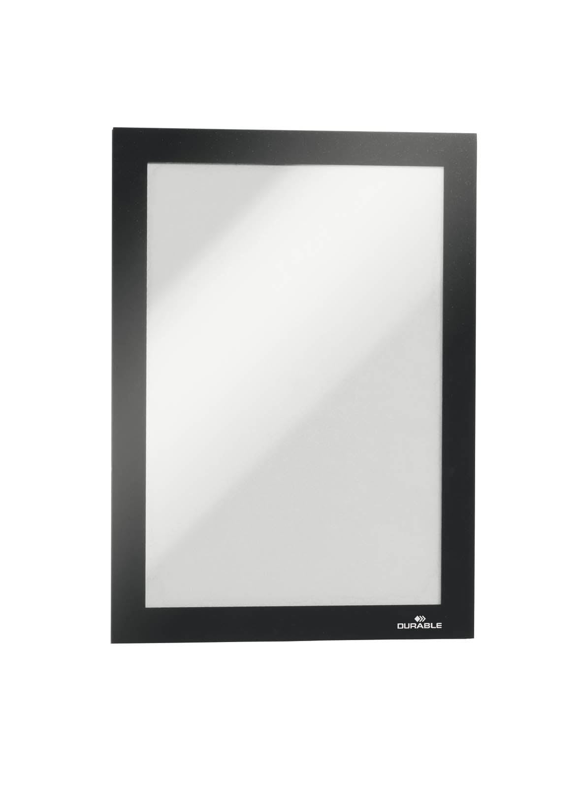 Durable DURAFRAME Self Adhesive Magnetic Signage Frame | 2 Pack | A5 Black