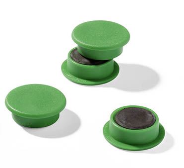 Durable Strong Circular Button Magnets for Fridge Memos | 20 Pack | 37mm | Green