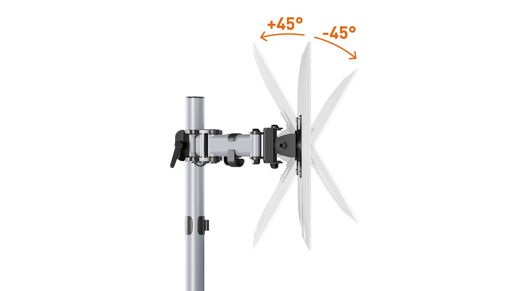 Durable SELECT Monitor Mount Desk Clamp for 2 Screens | 13 - 27" | Gloss Silver