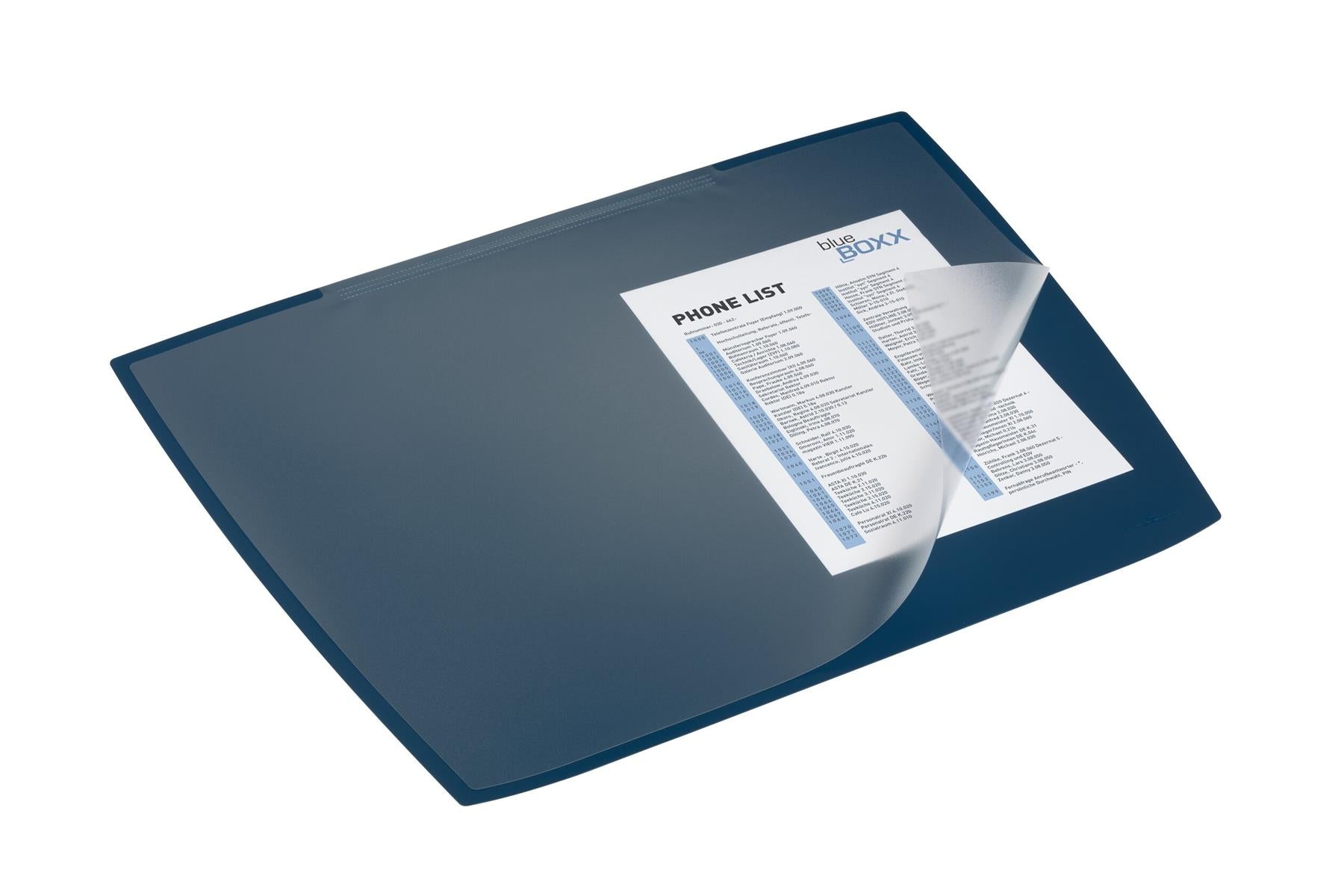 Durable ARTWORK Overlay Desk Mat | Non-Slip with Clear Anti-Glare Cover | Blue