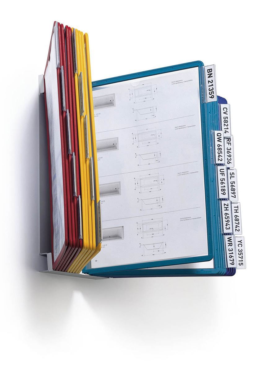 Durable VARIO WALL 20 Display Panel Desk Stand | 20 Panels | A4 Colour Coded