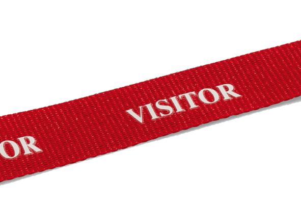 Durable Soft Textile VISITOR Neck Lanyards with Clip & Breakaway | 10 Pack | Red