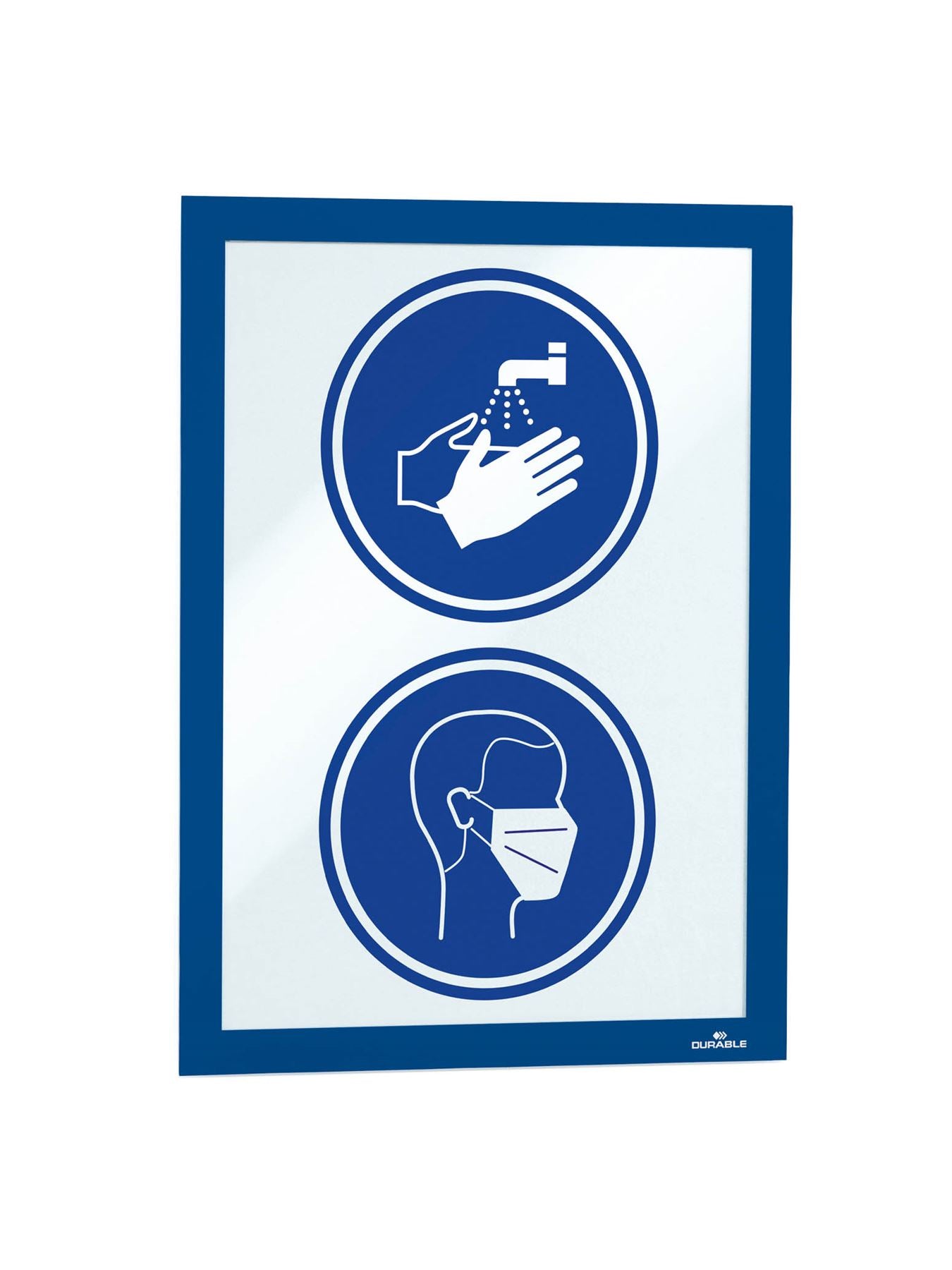 Durable DURAFRAME Self Adhesive Magnetic Signage Frame | 2 Pack | A4 Blue