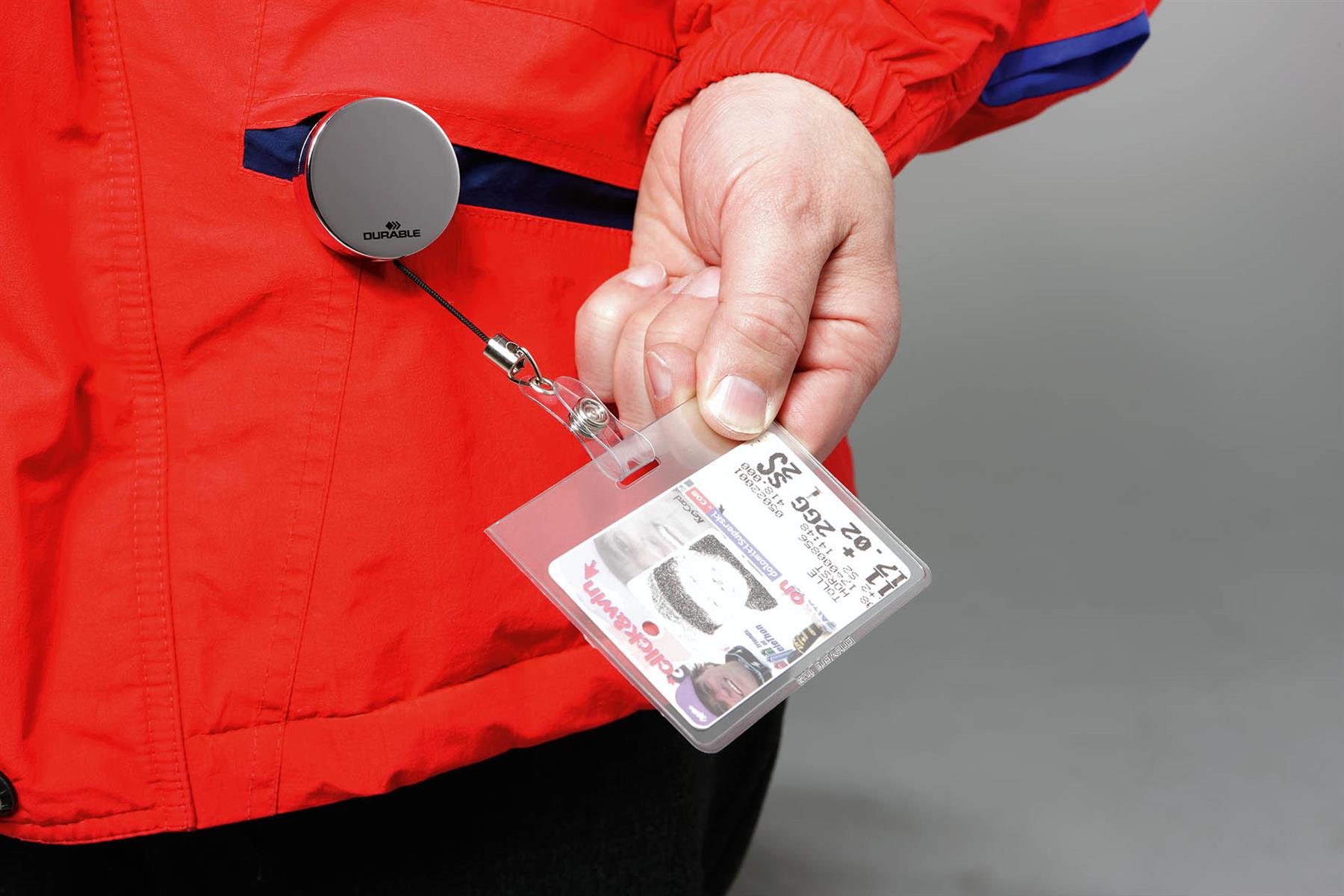 Durable Secure Retractable Chrome Badge Reels for ID & Keys | 10 Pack | Silver