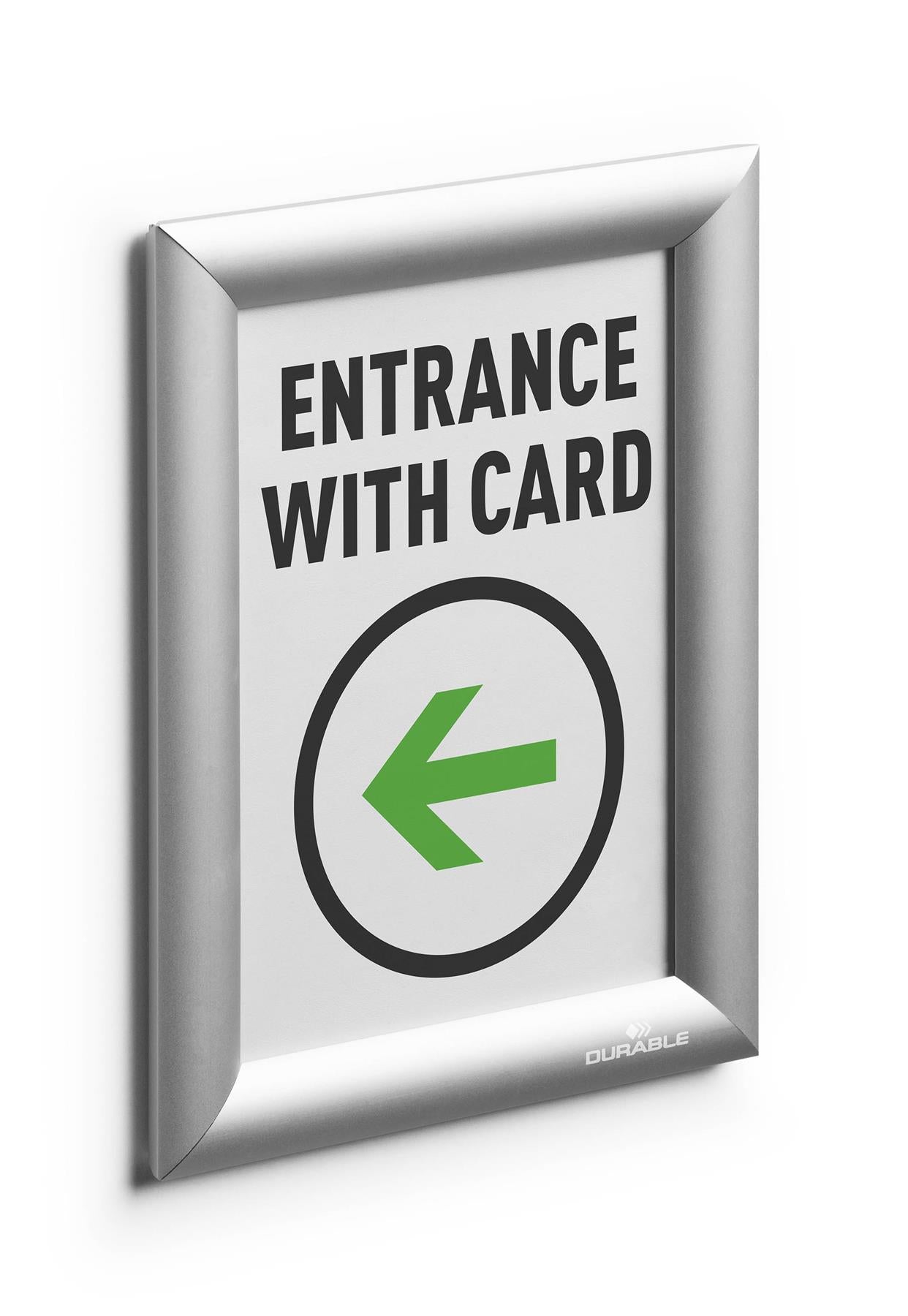 Durable Aluminium Snap Frame Retail Clip Poster Holder Notice Board | A5 Silver