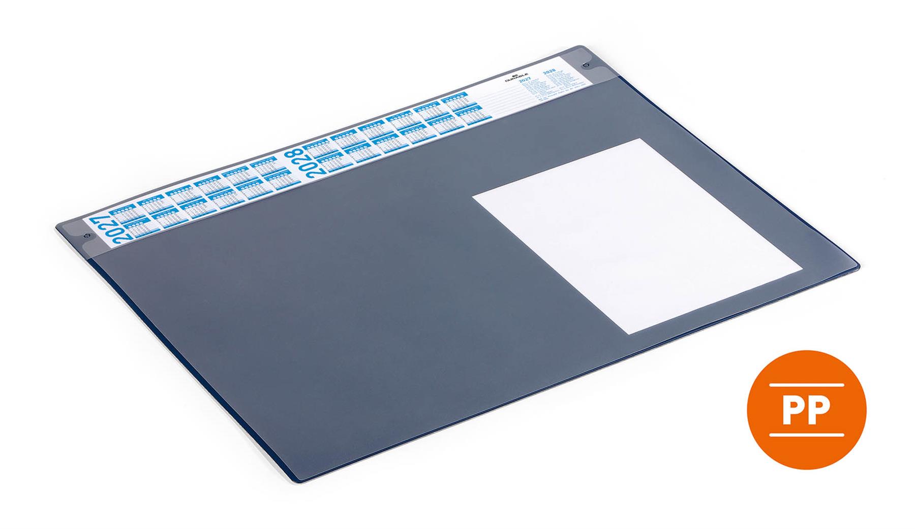 Durable Calendar Desk Mat Clear Overlay Notes Protector Pad | 65x48 cm | Blue