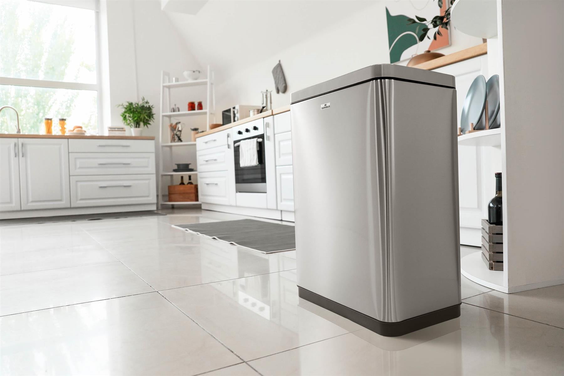 Durable DUO Motion Sensor Bin | Smart Automatic Steel Kitchen Waste Bin | 2x20L