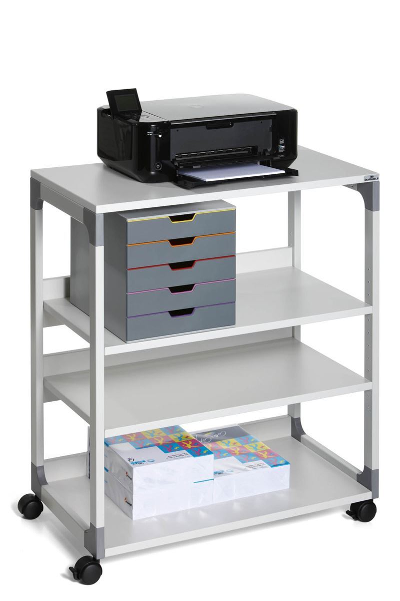 Durable Steel 2 Shelve Office Storage Trolley on Wheels | 88cm Grey
