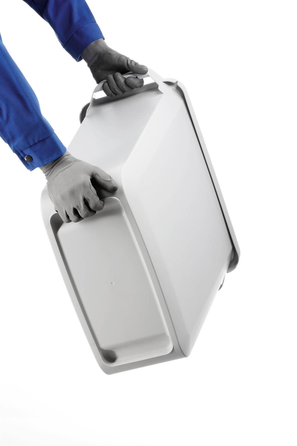 Durable DURABIN Grey Recycling Bin w/ Yellow Hinged Lid + Black Duraframe | 60L