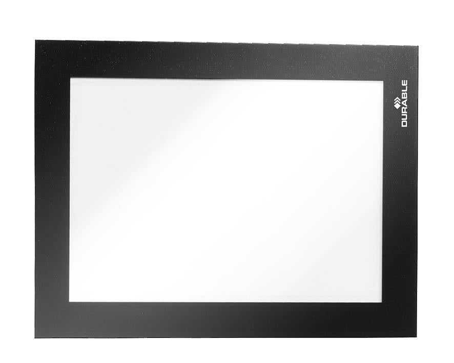 Durable DURAFRAME Magnetic Document Signage Frame for Metal | 5 Pack | A6 Black