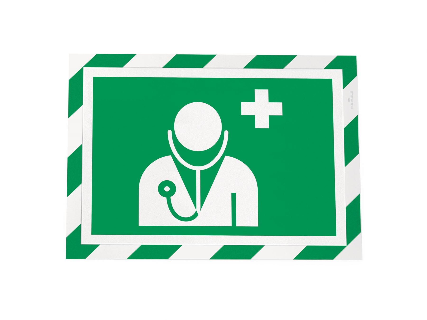 Durable DURAFRAME Adhesive Magnetic Hazard Frame | 2 Pack | A4 Green & White