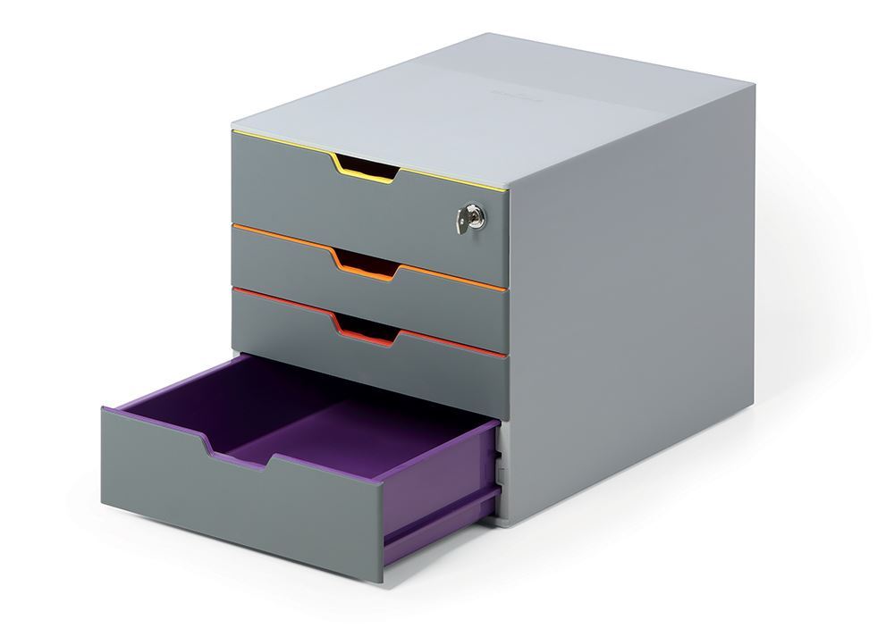 Durable VARICOLOR SAFE 4 Drawer Lockable GDPR Colour Coded Desktop Storage | A4+