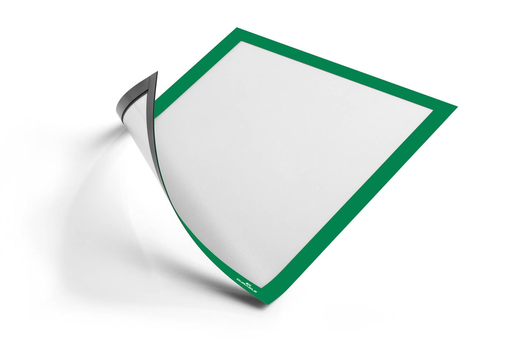 Durable DURAFRAME Magnetic Document Signage Frame for Metal | 5 Pack | A4 Green