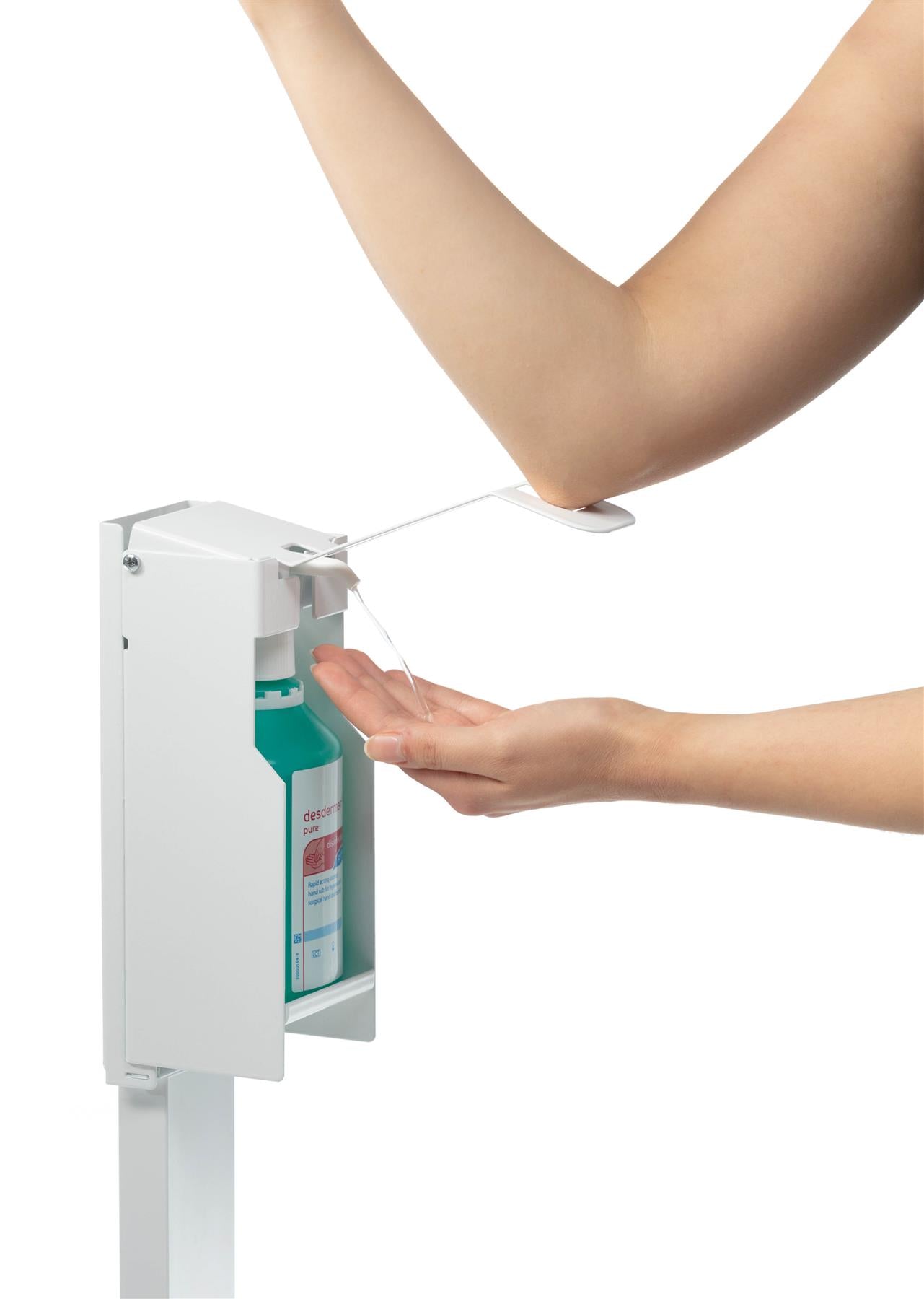 Durable Hand Sanitiser Disinfectant Dispenser Floor Stand | White