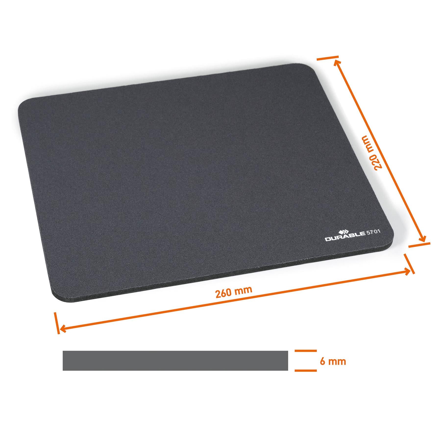 Durable Smooth Non-Slip Foam Precision Mouse Pad | 26 x 22 cm | Charcoal Black