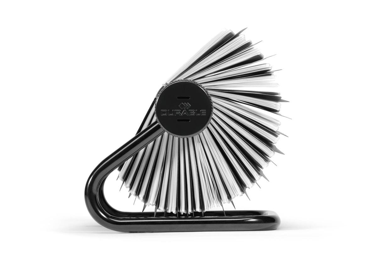 Durable VISIFIX 400 Card Rotary Business Card Holder File | A-Z Index | Black
