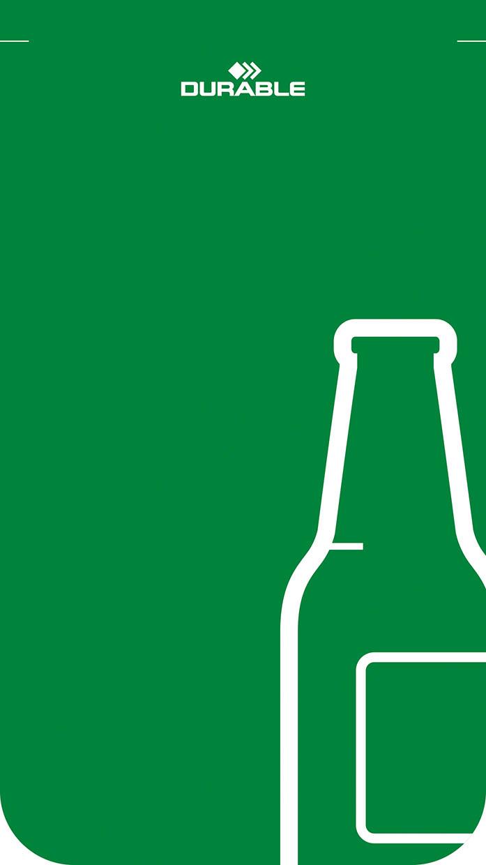 Durable 55L Glass Waste Bin | Sheet Steel Recycling Separation Bin | DURASORT®