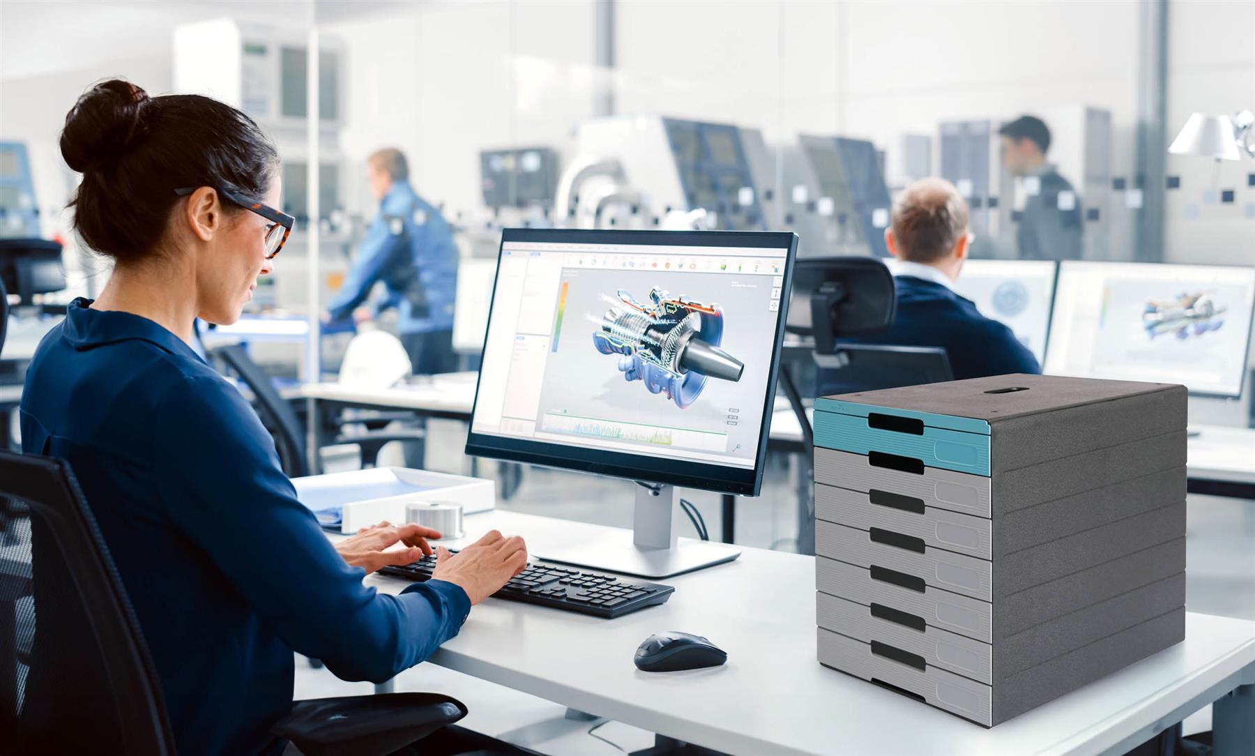 Durable IDEALBOX ECO 7 Drawer Recycled Plastic File Storage Organiser | Blue