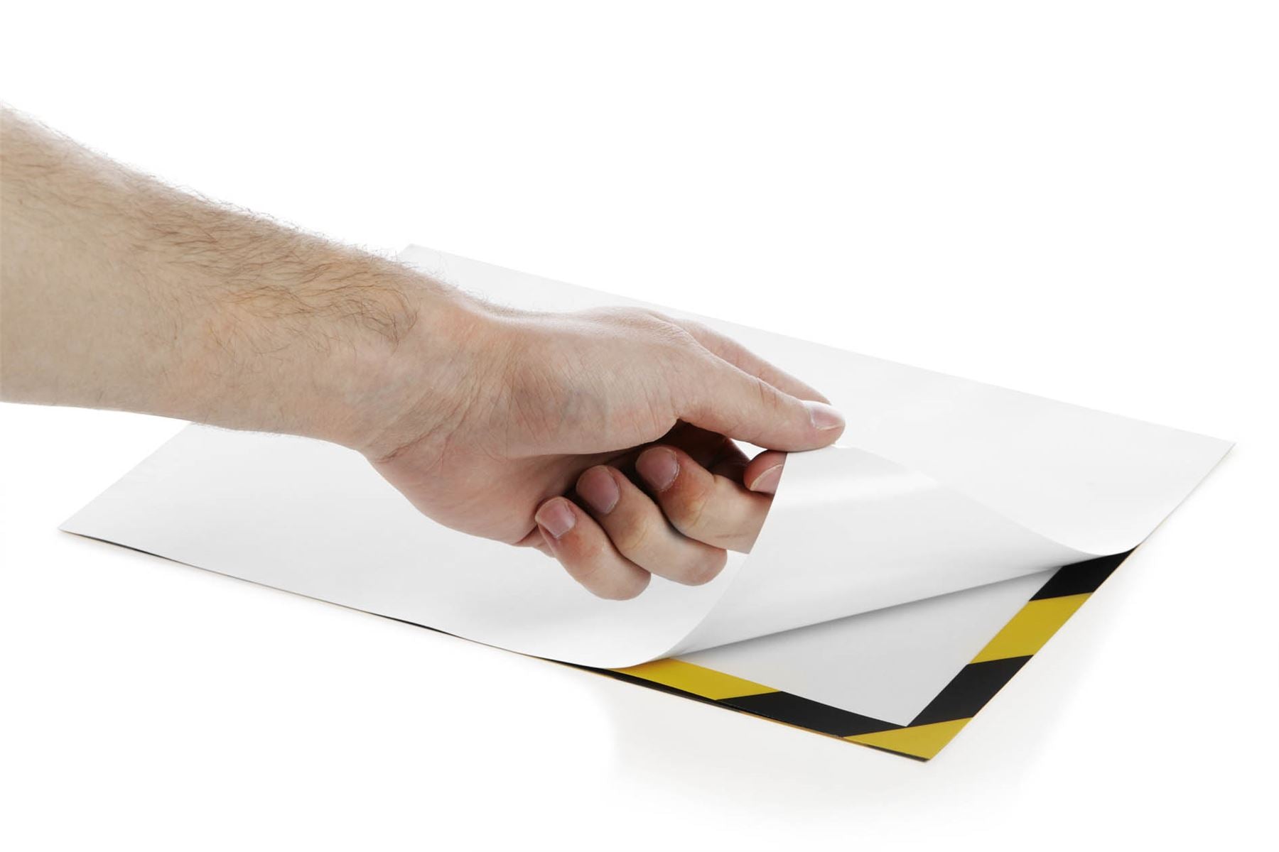 Durable DURAFRAME Adhesive Magnetic Hazard Frame | 2 Pack | A4 Black & Yellow