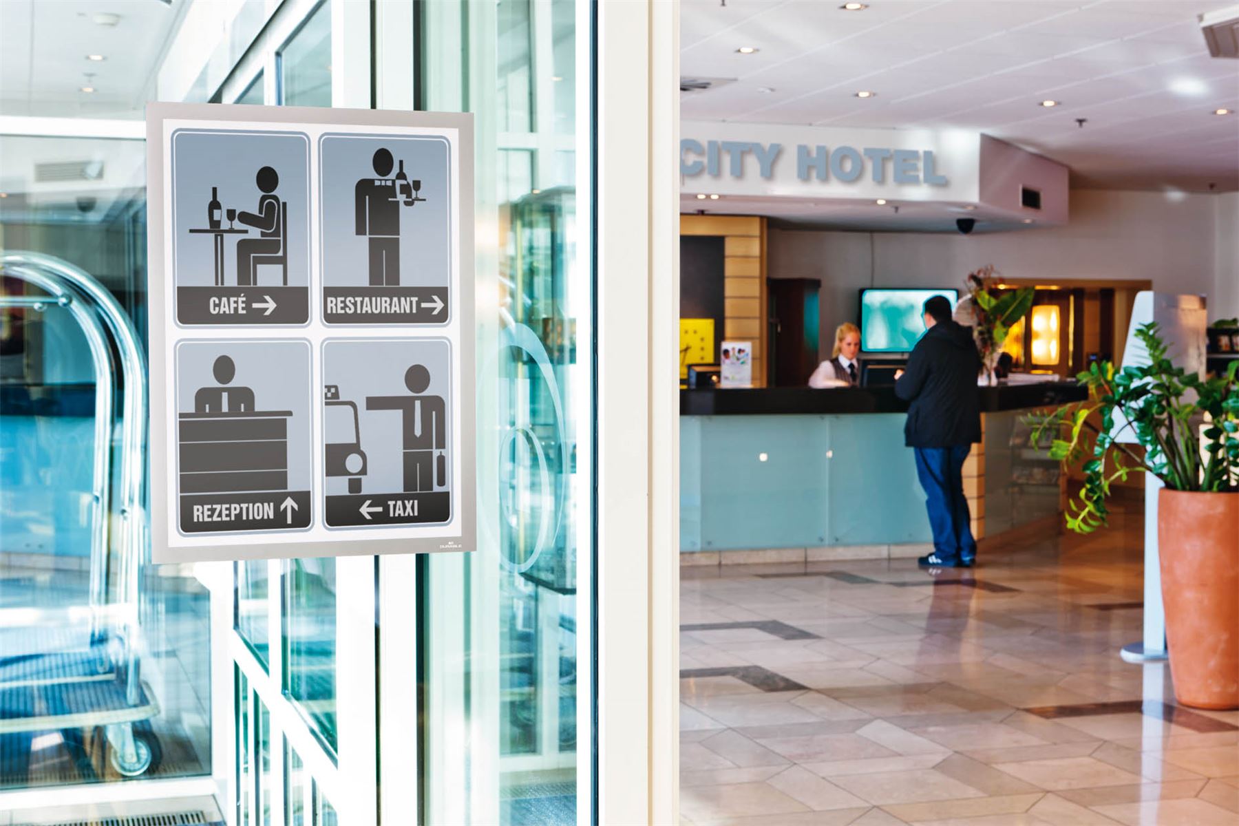 Durable DURAFRAME Self Adhesive Magnetic Signage Frame | 2 Pack | A4 Silver